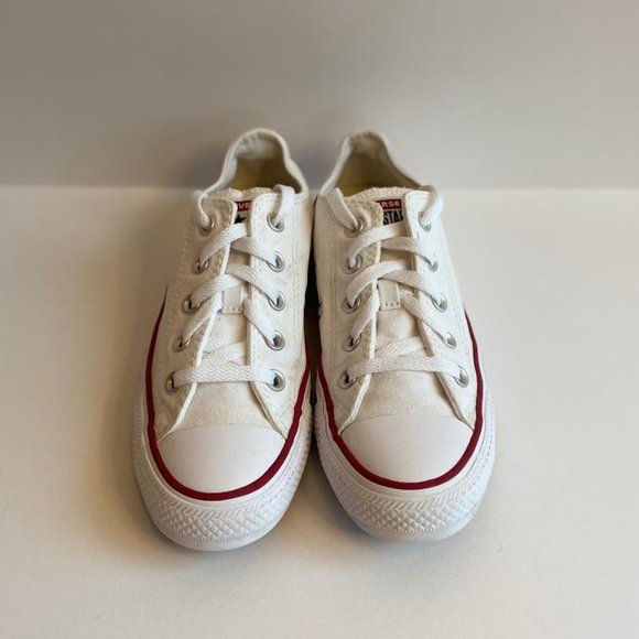Converse White Sneakers with Red and Blue Stripes - Picture 9 of 16